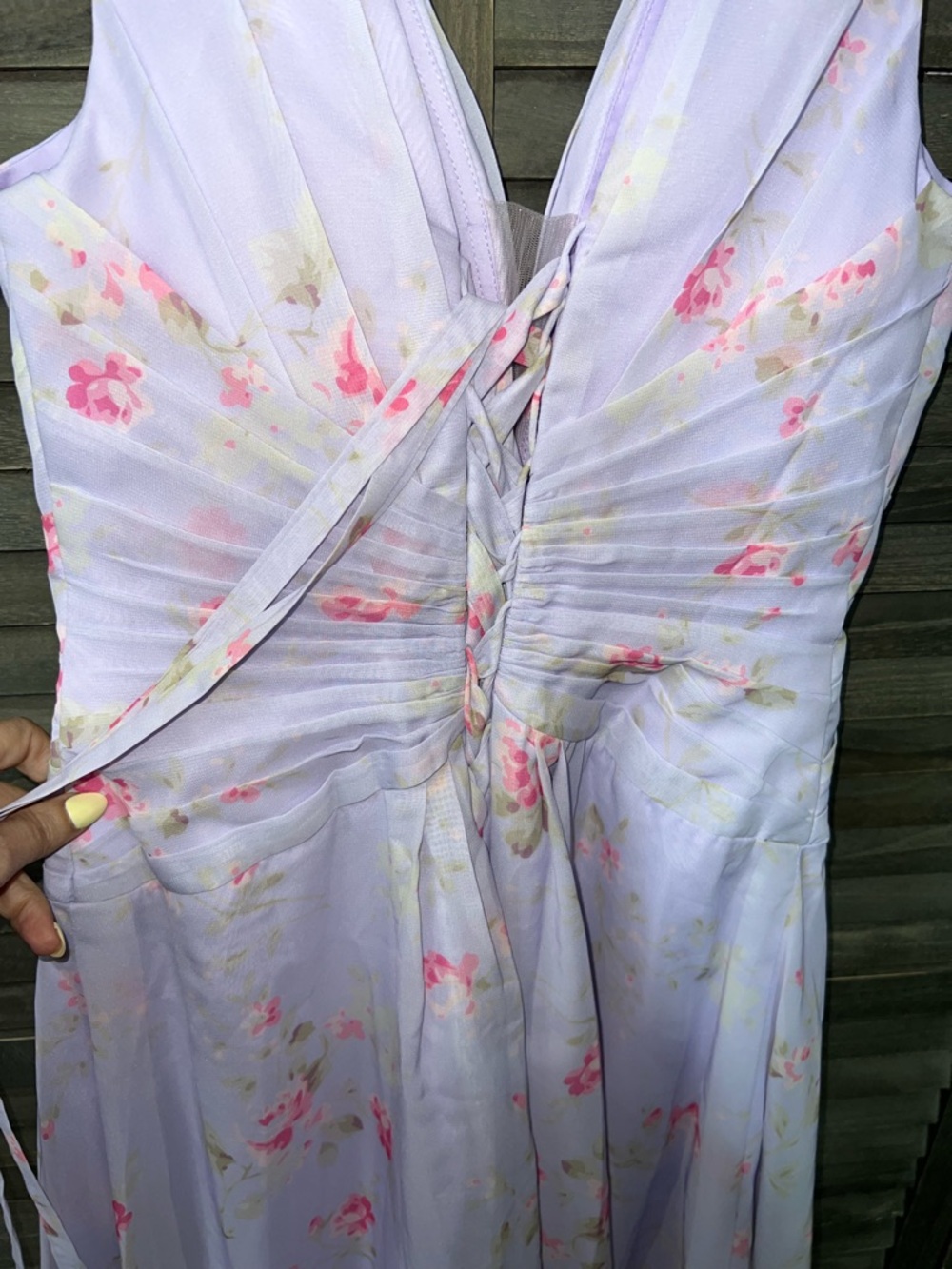 Lavender Floral Chiffon Maxi Dress NWT  Bridesmaid Wedding Guest Formal Sz 10 💜 - Picture 5 of 11